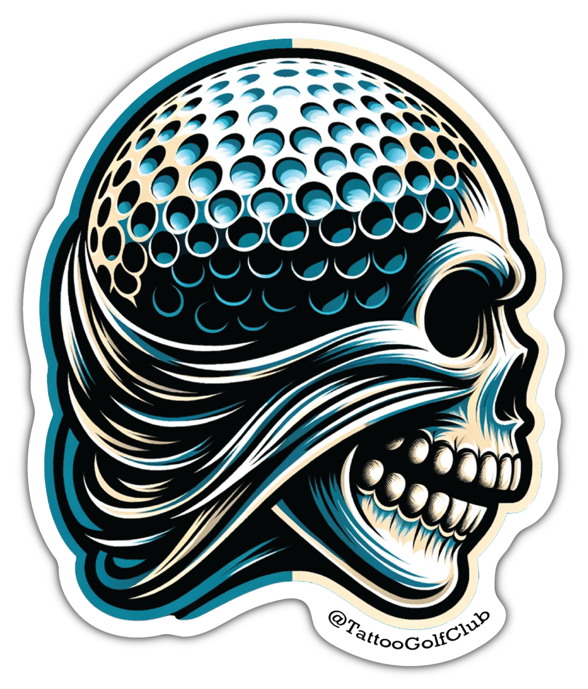 Golfskull Flash Art Sticker image 0